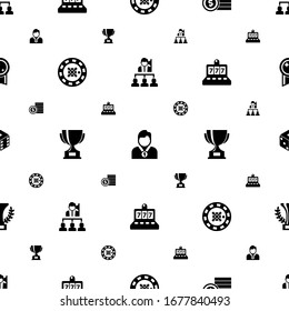 win icons pattern seamless. Included editable filled Leadership, winner, bet, roulette, reward, slot machine, dice, champion, victory icons. win icons for web and mobile.