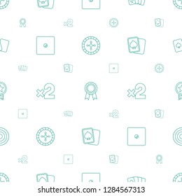 win icons pattern seamless white background. Included editable line Roulette, ribbon, playing card, Dice, Casino bet, Spades, medal, award icons. win icons for web and mobile.