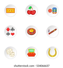 Win icons set. Cartoon illustration of 9 win vector icons for web