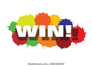Ilustración multicolor de banner de Win Joyfull