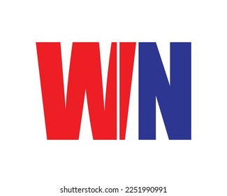 elemento de diseño de logotipo de carta WIN 