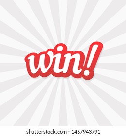 Win lettering banner vector design.
