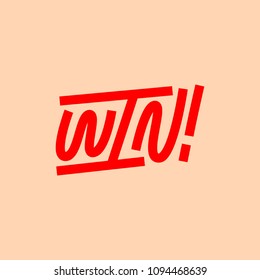Win. Lettering card