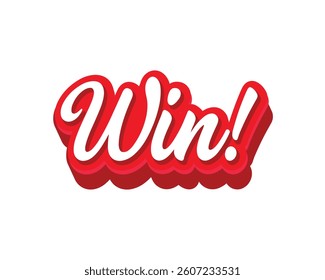 Win lettering text banner. Vector illustration.