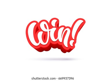Win lettering text banner. Vector illustration. - Shutterstock ID 669937396