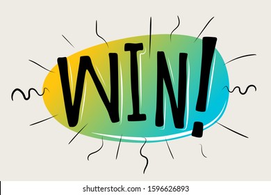 Win lettering vector text banner