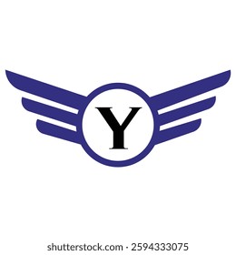 Win Logo On Letter Y With Shield Symbol Transportation Logotype