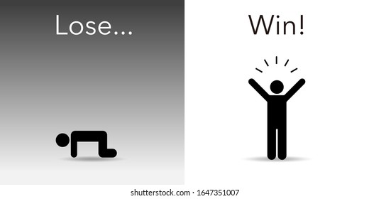 Win or lose person icon illustration material