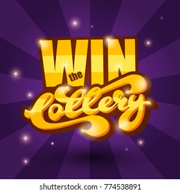 Win the lottery banner. Vector illustration.