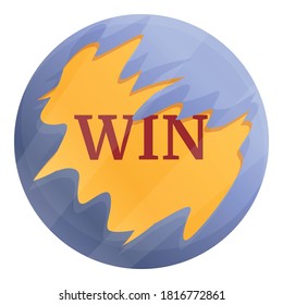 Win lottery scratch icon. Cartoon of win lottery scratch vector icon for web design isolated on white background