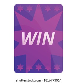 Win lottery ticket icon. Cartoon of win lottery ticket vector icon for web design isolated on white background