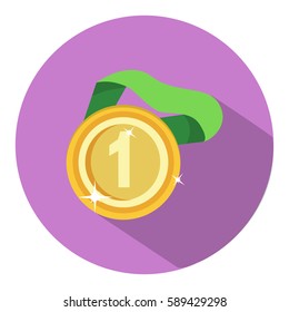 win medal flat icon