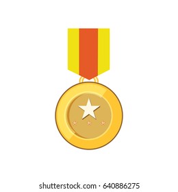 win medal flat icon
