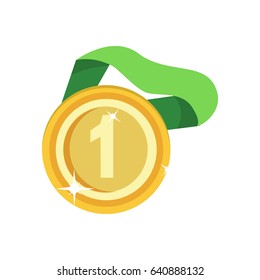 win medal flat icon