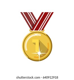 win medal flat icon