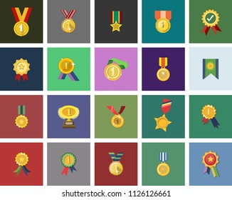 win medal icon - golden winner prize - success symbol - first place winner, trophy award