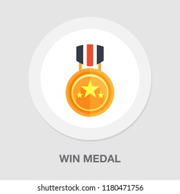 win medal icon - golden winner prize - success symbol - first place winner