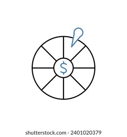 icono de línea de concepto de ganar dinero. Ilustración de elemento simple. diseño de símbolos de esquema de concepto de ganar dinero.