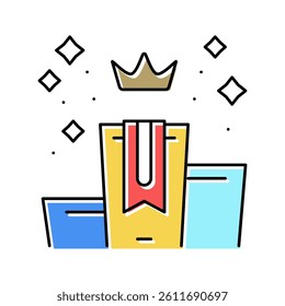 win pedestal color icon vector. win pedestal sign. isolated symbol illustration