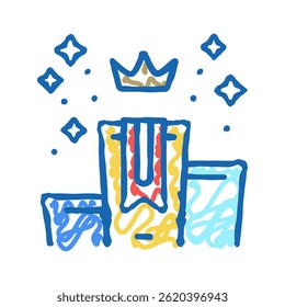 win pedestal doodle icon sketch vector. win pedestal sign. isolated symbol illustration