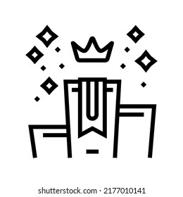 win pedestal line icon vector. win pedestal sign. isolated contour symbol black illustration