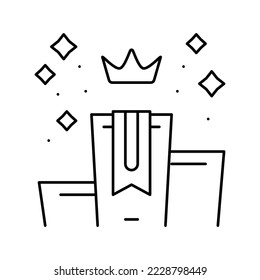 win pedestal line icon vector. win pedestal sign. isolated contour symbol black illustration