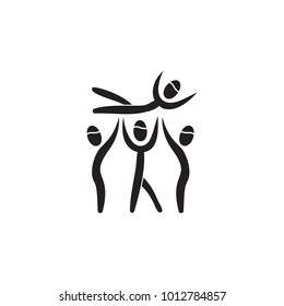 win players raise coach icon. Element of figures of sportsman icon. Premium quality graphic design icon. Signs, symbols collection icon for websites, web design, mobile app on white background