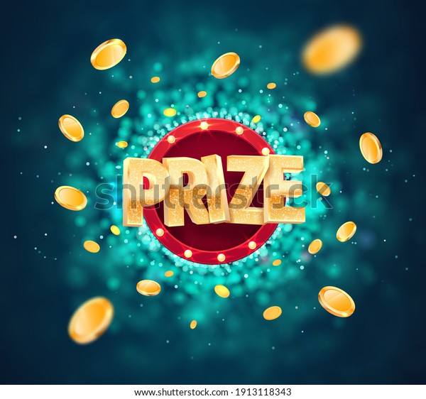 Win prize in gambling game\
on blurred background vector banner. Winning money congratulations\
illustration for casino or online games. Gamble advertising\
template.