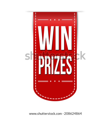Win prizes banner design over a white background, vector illustration