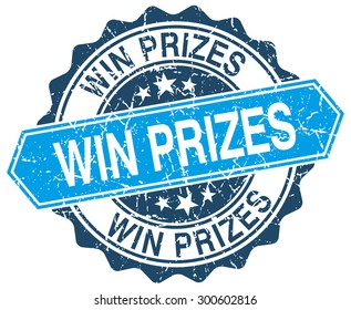 win prizes blue round grunge stamp on white. win prizes stamp. win prizes. win prizes sign