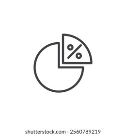 Win Probability line icon. linear style sign for mobile concept and web design. A pie chart with a percentage sign outline vector icon. Symbol, logo illustration. Vector graphics