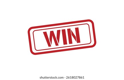 WIN red stamp text vector, rubber stamp