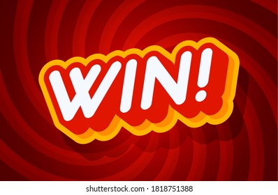 win red and yellow text effect template with 3d type style and retro concept swirl red background vector illustration.