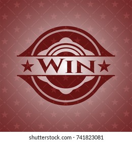 Win retro style red emblem