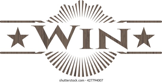 Win retro style wood emblem