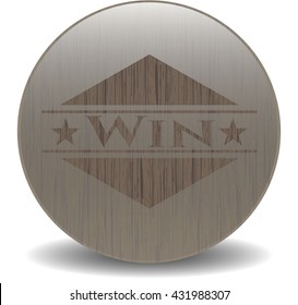 Win retro style wooden emblem