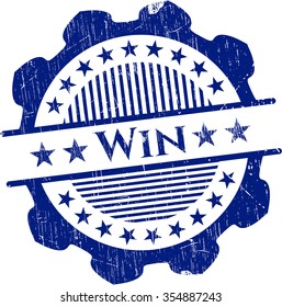Win rubber stamp with grunge texture