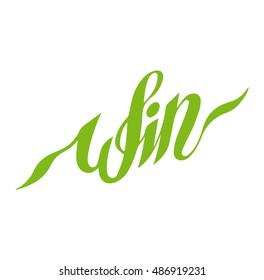 Win sign with colour confetti vector cards illustration