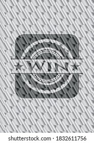Win silver shiny emblem. Scales pattern. Vector Illustration. Detailed. 