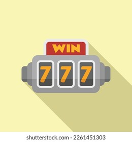 Win slot icon flat vector. Casino machine. Gamble spin