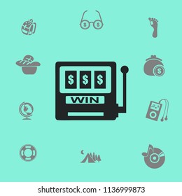 win at slot machine vector illustration