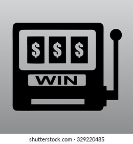 win at slot machine vector illustration