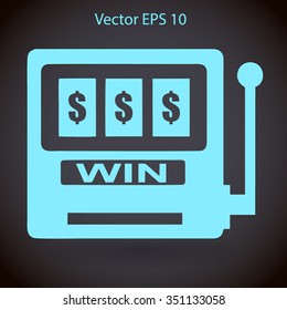 win at slot machine vector illustration
