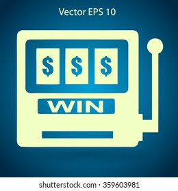 win at slot machine vector illustration