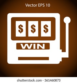 win at slot machine vector illustration