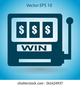 win at slot machine vector illustration