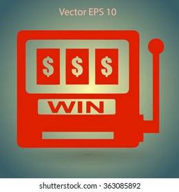 win at slot machine vector illustration