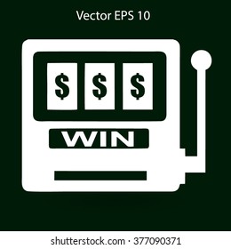 win at slot machine vector illustration
