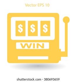 win at slot machine vector illustration