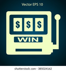 win at slot machine vector illustration